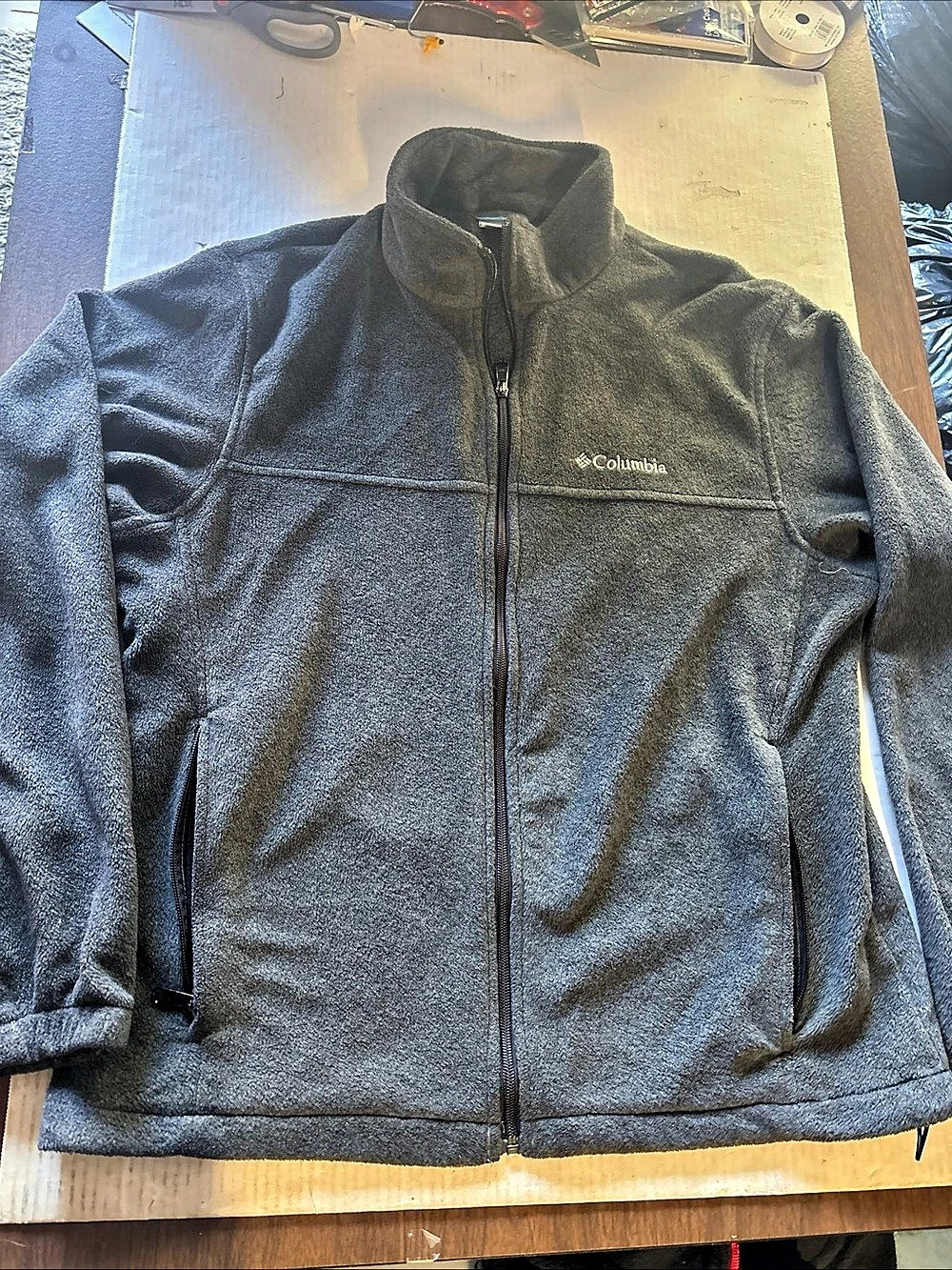 Columbia Men’s Dark Gray Full Zip Fleece Jacket Size Large